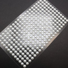 3 Sheets of 200pcs White Self-Adhesive Acrylic Pearl Stickers 6mm Stick On Gems
