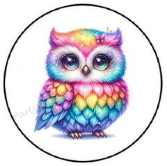 RAINBOW OWL ENVELOPE SEALS LABELS STICKERS PARTY FAVORS