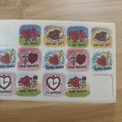 Vtg Color Clings Paper Magic Valentines Stickers Book Love Hearts Animals