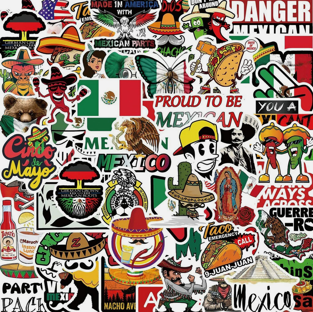 LOT OF 10 MEXICO STICKERS Decals NEW flag proud mexican pride latin latino