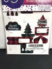 BiGDoT Christmas Gifts TO & FROM Sticker Labels Red & Green Plaid 10 Pages