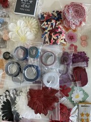 Huge Mixed Scrapbooking Em2 Lot Embellishments Doodlebug Ribbon Disney Flowers