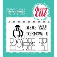 Avery Elle Clear Cling Stamps LUCKY 6 Stamps