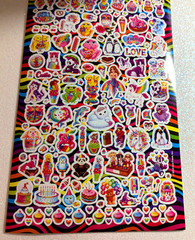 NEW! LISA FRANK STICKER PAD ~ OVER 600 Mini to Large COLORFUL STICKERS! 5 Sheets