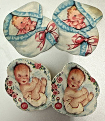 Lot 14 Vintage Gummed Baby Shower Stickers Seals 1950-60’s Unused Christening US