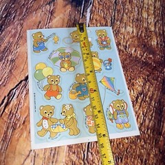 Vintage 1985 Hallmark Cards Bear Camping Activity Summer Beach Stickers Sheet