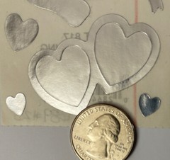 SILVER WEDDING Stickers(10pc) Frances Meyer•Metallic•Rings•Bell •Hearts•Dove•Bow