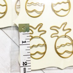CraftSmart Pineapple Paper Clips 12 Gold Designer Fashion Planner Accessory