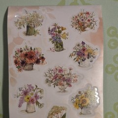 Vintage Modern Stickii Club Flowers Cottage core Junk Journal Sticker Sheet Lot
