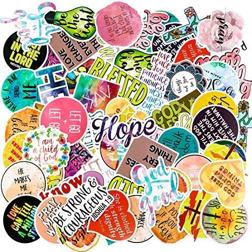 200 Inspirational Christian Faith Stickers,Easter Jesus Bible Verse Stickers Wat
