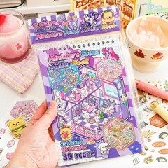 20 Sets 3D Sticker Scenes for Kids, Create Your Own Scene Sticker Book, Cute …
