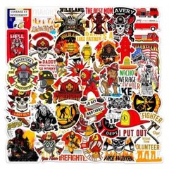 50pc FIREFIGHTER STICKERS, GREAT SET, Laptop-Water Bottle-Phone-Car-Truck-Etc.
