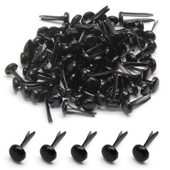 100 Mini Brads Fasteners, Black, 12x6mm, Metal for DIY Crafts 100 PCS brass