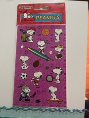 Sandylion Snoopy Peanuts Stickers 2 Sheets Sports Themed SEALED NEW
