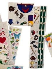 Vintage Sandy Lion Alphabet Letter Sticker Roll Animal Seasonal Sports Baby Lot