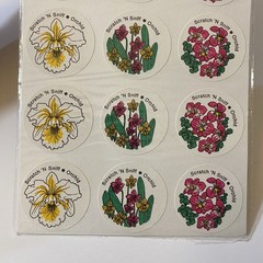 Vintage CTP Scratch ‘N Sniff Orchid Flower Sniffys Stickers