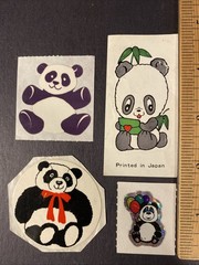 Vintage PANDA BEAR Sticker LOT Scrapbook Planner Craft Stickers