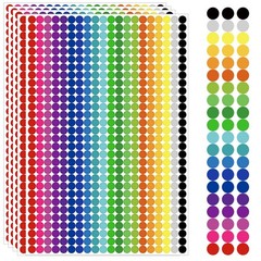 12000 PCS 1/4″ Small Round Color Coding Dot Stickers – 20 Neon Colors, Remova…