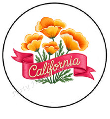 CALIFORNIA STATE FLOWER ENVELOPE SEALS LABELS STICKERS PARTY FAVORS