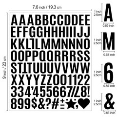 1960Pcs Waterproof 1″ Vinyl Alphabet & Number Stickers – Self-Adhesive, Black