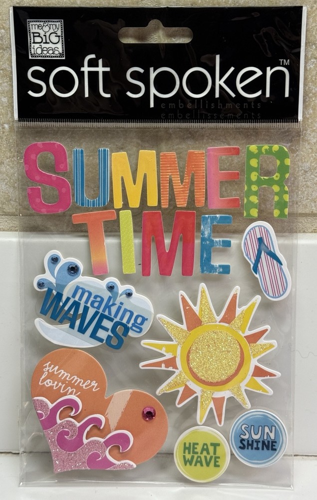 Me and My Big Ideas Soft Spoken Sunshine-Summertime Sticker Embellishments