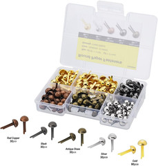 Brads for Paper Crafts, 200Pcs Multicolor Metal Paper Fasteners, 8X17Mm