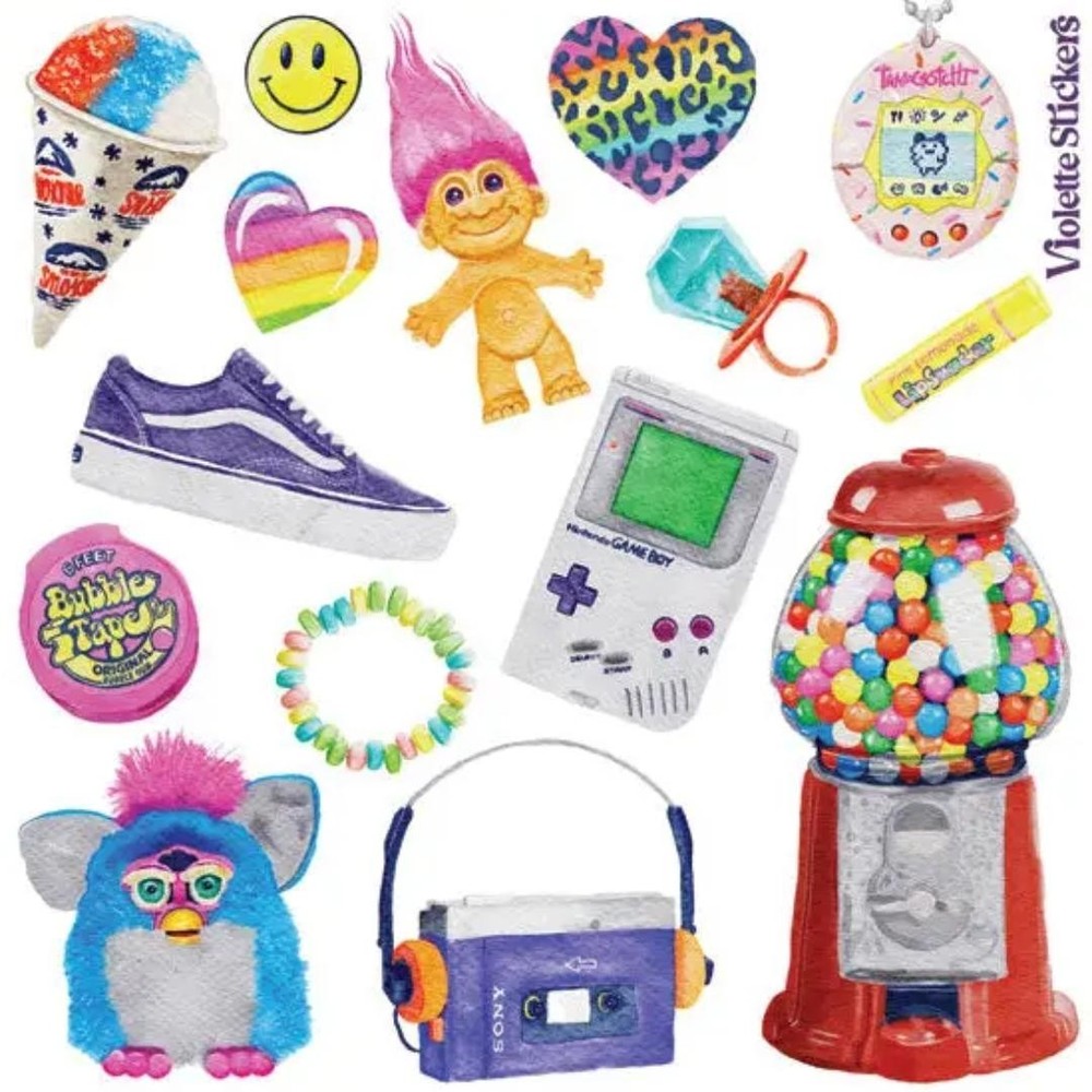 Violette Stickers – 90s Nostalgia – 1 Retro & Vintage Pop Culture Sticker Sheet