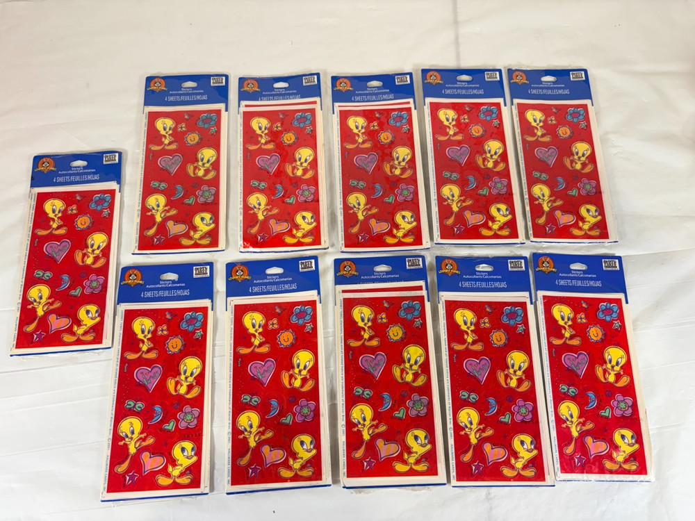 Looney Tunes Tweety Stickers 2001 Hallmark 44 Sheets Vintage Party Express New