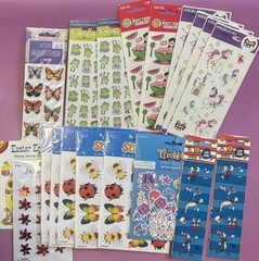 Vtg Stickers Lot (19 Packages) Unicorns, Frogs, Bugs, Cat In The Hat Butterflies