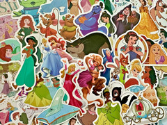 Disney Princess Mickey Donald Pixar Dreamwork 25pc Random Stickers 2inch X 2inch