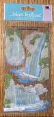RARE Jolees VELLUM WATERFALLS Mountains Trees Card Making 3D Scrapbook Stickers
