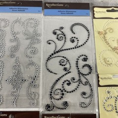 Swirl Swirls Flourish Bling AB Rhinestones Gems Recollections Stickers Lot Of 10
