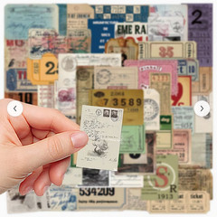 25 PIECES TICKET TAGS AESTHETIC STICKERS SCRAPBOOK JUNK JOURNAL PHONE PC #14