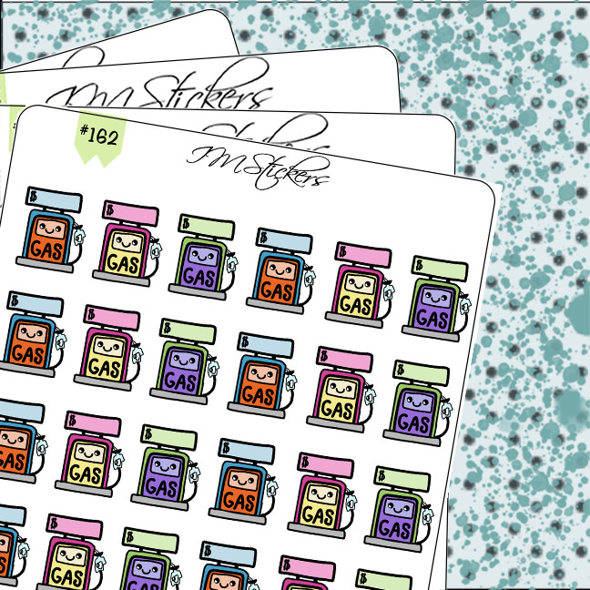 Gas Money Spending Tracker Fuel Reminder Hand Drawn Planner Stickers Expenses