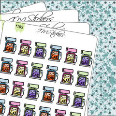 Gas Money Spending Tracker Fuel Reminder Hand Drawn Planner Stickers Expenses
