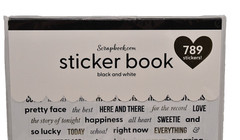 Scrapbook.com Sticker Book Black & White w/Gold Accent 8 sheets sbc-stickers-bw2