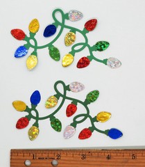 Christmas Lights Die Cut 4 Pc Scrapbooking Cardmaking Cardstock Embellishment