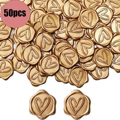 50Pcs Heart Wax Seal Stickers, Envelope Self Adhesive for Wedding Party Birthday