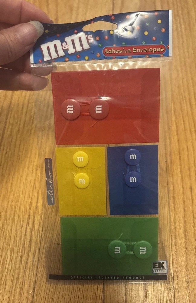 EK Success M&M’s Adhesive Envelopes Keepsake Candy Stickers Scrapbook NEW RARE