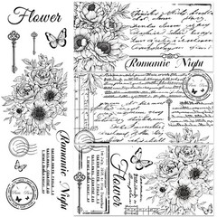 BEUNITONE 3 Sheets Vintage Word Rub on 11.8 inch x 5.9 inch, Multicolor