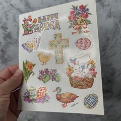 VTG American Greetings •Forget Me Not• Easter Glitter Stickers 2 Sheets AGC