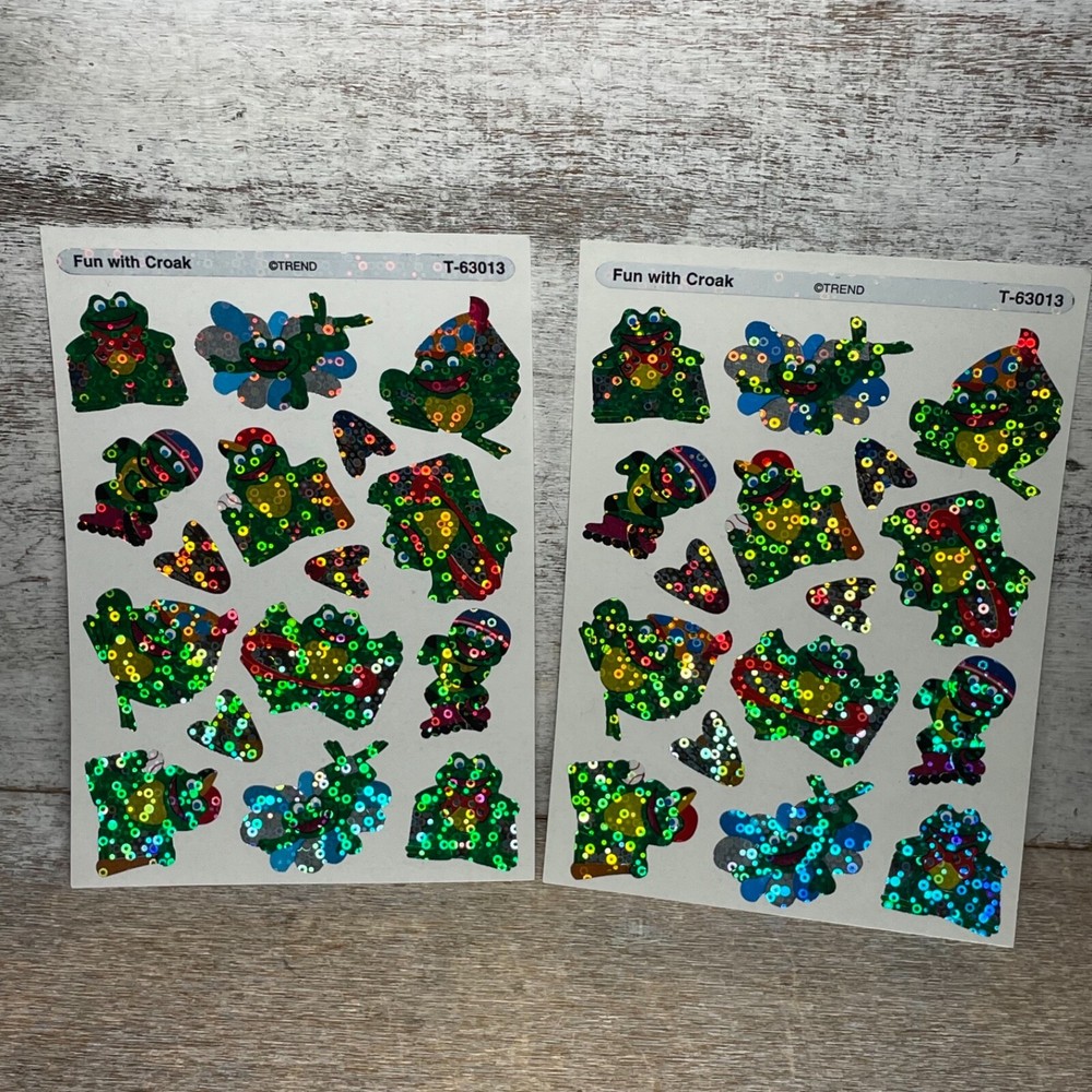 Lot of 2 Vintage 80’ds Trend Fun With Croak, Prismatic Sparkle Frogs 32 Counts