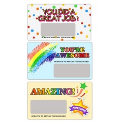 60 PCS DIY Scratch Off Prizes Cards Students Rewards Classroom 3.5×2 Inch