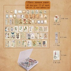 200Pcs Vintage Scrapbook Stickers, Aesthetic Junk Journal Stamping Multicolor