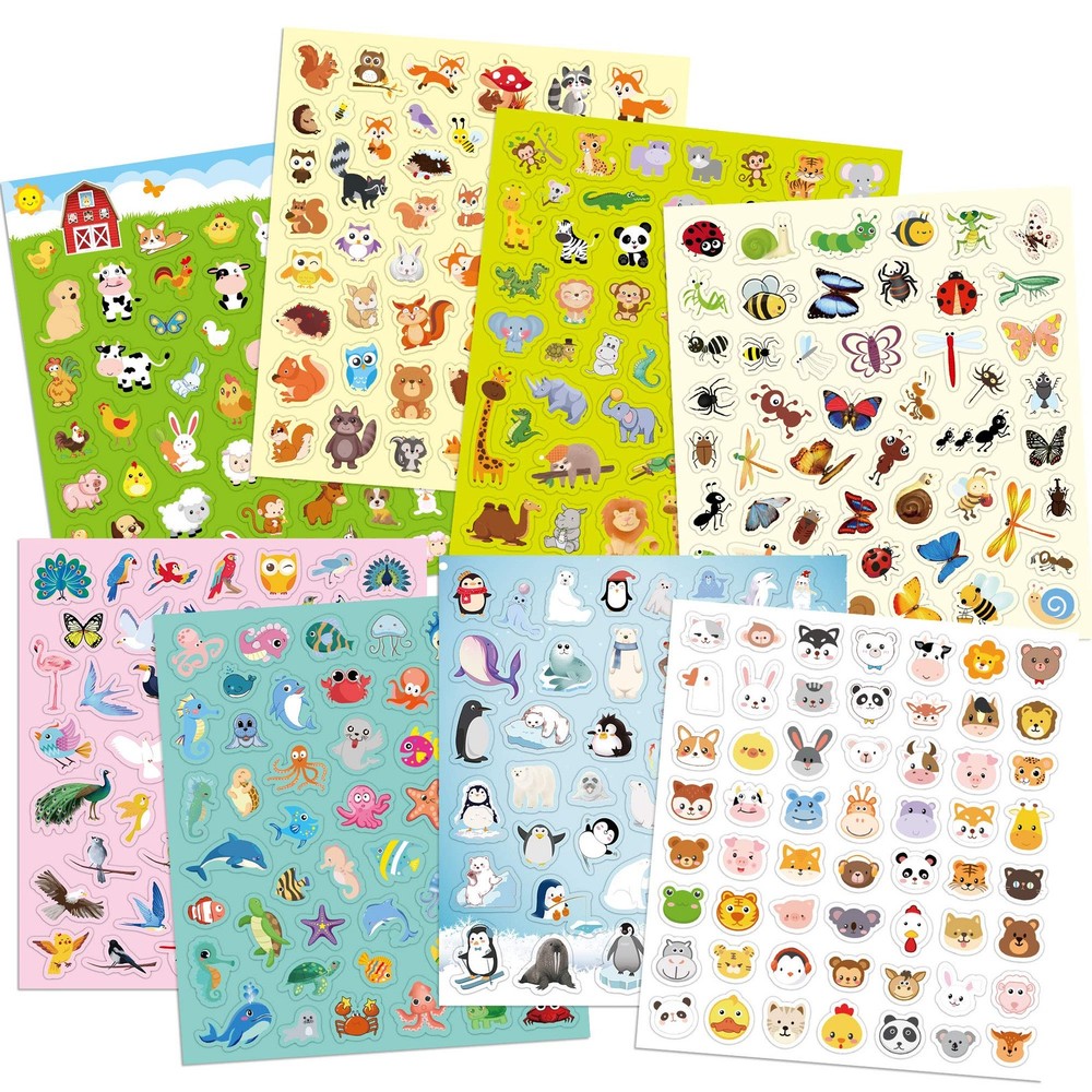 Animal Stickers for 8 Themes Cute Animal Sticker for Water Bottle Decor Scrap…