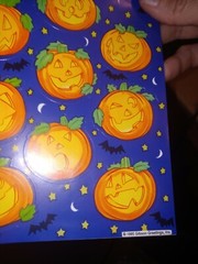 Vintage Gibson Halloween Stickers jack-o’-lanterns pumpkins 1 sheet