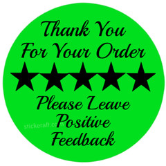 Thank You Stickers 5 Star Feedback Labels Small Business Packaging