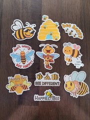 STICKERS x 10 Honey Bee Positive Apiculture Beehive Cartoon Sticker BEH3