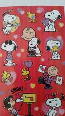 (13) SMALL SNOOPY STICKERS PEANUTS VALENTINE’S DAY GLITTER * WOODSTOCK SCRAPBOOK