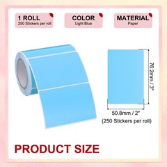 250 Per Roll 2×3″ Rectangle Inventory Color Coding Labels Light Blue 1 Roll